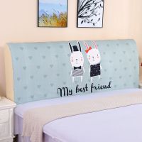 全包床头罩床头套卡通防尘保护罩1.5m1.8米实木软包床头罩套|情侣兔 全包1.8米