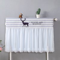 暖气片罩布艺家用遮挡防尘套防熏黑简约装饰老式铸铁熏帘全包盖布|条纹麋鹿 110*70cm