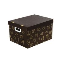 装书收纳箱特大小号带盖零食纸质整理箱初高中学生教室储物箱盒子|黑娃娃 40*40*40cm