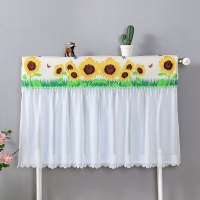 暖气片罩布艺家用遮挡防尘套防熏黑简约装饰老式铸铁熏帘全包盖布|向日葵 150*70cm