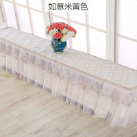 电视柜台布客厅电视柜罩防尘防滑双层高低床头柜盖布电视柜垫子|如意蕾丝黄色电视柜罩 40*180