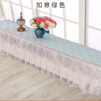 电视柜台布客厅电视柜罩防尘防滑双层高低床头柜盖布电视柜垫子|如意蕾丝绿色电视柜罩 40*140
