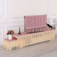 电视柜台布客厅电视柜罩防尘防滑双层高低床头柜盖布电视柜垫子|如意蕾丝红色电视柜罩 40*180