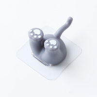 插头固定器墙上插头挂钩收纳厨房插座多彩小免钉电源线电器免打孔|猫咪1个装