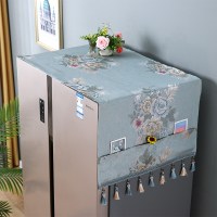 布艺冰箱盖布单开门对双开门冰|尔雅-蓝（含吊坠一边各10cm） 60x140cm（单开门冰箱/洗衣机适用）