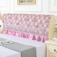 全包床头罩床头套1.2m1.5m1.8m床防尘罩布艺防滑实木床靠背保护套|弹力布格子紫(普通款) 宽180cm