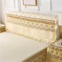 加厚床头套夹棉实木床头罩公主蕾丝布艺软包欧式保护套防尘罩|心相印-米黄(全包型) 200cm宽*55cm高床头罩
