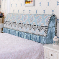 全包床头套罩欧式夹棉加厚软包1.8m1.5m弧形实木防尘保护床头罩套|高精密蓝色全包 1.2米床头罩