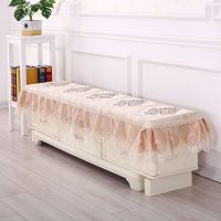 布艺蕾丝客厅电视柜桌布盖巾欧式长方形盖布鞋柜防尘罩万能盖巾|火焰咖色电视柜罩 35*150*15