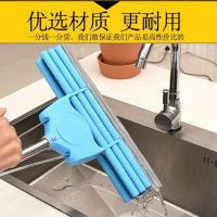 海绵拖把家用免手洗胶棉拖把加大海绵头三排滚轮吸水拖把