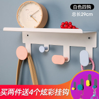 挂门后收纳置物架挂钩壁挂式打孔背后挂包钥匙挂衣架服壁挂墙壁上|樱花粉4钩[送免钉胶+安装螺钉]