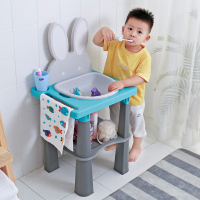 宝宝洗脸盆儿童洗漱台池家用塑料脸盆毛巾架子早教训练刷牙洗手台