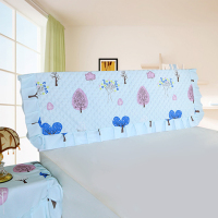 现代简约全包床头罩床头套床头防尘罩软床床头保护套夹棉加厚|发财树蓝色 2.3米