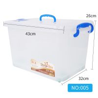 收纳箱透明手提收纳箱塑料大号小号储物箱食品整理箱玩具箱医药箱|透明白 3件套送保鲜盒(5号+3号+1号)