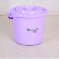 加厚塑料桶美工桶带盖小水桶欧式小桶杂物桶收纳桶塑料水桶|紫色带盖6L