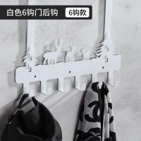 门后挂钩卧室门口挂衣服神器墙上钥匙挂架挂衣架帽子免钉入户收纳|小鹿白色6勾