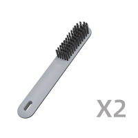 鞋刷子软毛洗衣刷家用刷鞋神器不伤衣鞋多功能清洁长柄洗鞋刷子|升级加厚款2个装[北欧灰]