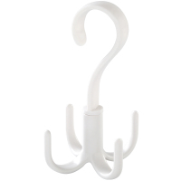 2个挂钩可旋转四爪拖鞋架领带架丝巾围巾衣帽架塑料挂架衣架挂钩|白色2个装