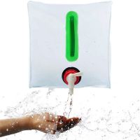 户外折叠水袋加厚饮用储水桶车载便携自驾游食品级pe果盆带水龙头|20L-透明折叠水袋