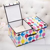 装衣服储存箱子大容量整理盒子分隔布收纳盒可折叠衣物收纳袋防潮|气球 2格子硬底50长*30宽*25高厘米