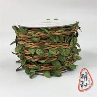 绿色森林系藤条麻绳叶子绳子手工diy装饰包管子材料 10米一卷|深色蜡绳缠小叶子10米
