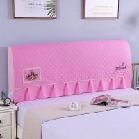 全包喜庆大红色床头罩布艺夹棉实木床头套弹力加厚欧式皮床防尘罩|[全包]高档绣花粉 床头2米