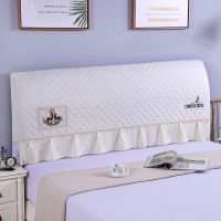 全包喜庆大红色床头罩布艺夹棉实木床头套弹力加厚欧式皮床防尘罩|[全包]高档绣花米色 床头2.4米