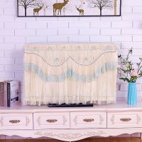 电视机罩电视套防尘罩开机不取挂式台式曲面液晶蕾丝55寸50寸65寸|一川风月天青色免取款 48寸