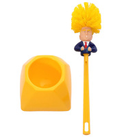 特朗普马桶刷家用卫生间带底座刷子无死角创意川普可爱厕所刷神器|黄色点赞款(送底座)