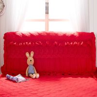 蕾丝床头罩欧式全包防尘罩皮床不规则软包韩版加棉加厚床罩床头套|浪漫满屋大红色 床头宽220cm