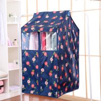 全封闭立体衣物防尘罩挂衣袋衣服防灰尘衣罩家用大衣防尘套袋长款|蓝色花语 超大:50*58*110cm