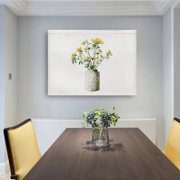 装饰卫生间地暖分水器遮挡罩开门阀门装修洞口布艺柜帘防尘|北欧清新小花瓶A 宽100cm*高70cm默认顶部魔术贴