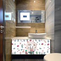 装饰卫生间地暖分水器遮挡罩开门阀门装修洞口布艺柜帘防尘|兔子花园 宽70cm*高70cm默认顶部魔术贴