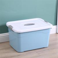 收纳箱塑料大号小号储物箱食品储物盒儿童玩具整理箱内衣裤收纳盒|北欧蓝 推荐三件套[小号+中号+大号]