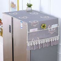 冰箱盖布冰箱罩单开门双开门冰箱巾洗衣机罩盖布万能盖巾防尘罩帘|字母LV咖色 单开冰箱巾(滚筒洗衣机)55*140