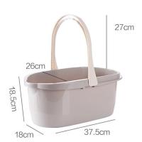 手提塑料桶家用加厚拖把桶储水桶长方形洗车水桶大号拖把清洗水桶|浅棕色