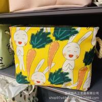 扛把子衣服被子杂物收纳袋大容量储物整理箱家用布艺可折叠收纳箱|胡萝卜兔(3层加厚带收口) 中号Eva(40*35*38)