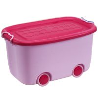 特大号儿童玩具收纳箱塑料衣服加厚收纳盒卡通宝宝整理箱储物箱子|紫色(1个装) 经典款[大号]长48宽32高25