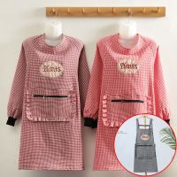 纯棉罩衣围裙反穿衣成人长袖防油防污春季女用厨房家用时尚做饭衣