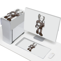 电脑防尘罩台式显示器盖布可爱布艺罩子遮盖遮尘布手提一体机套子|N262二件套显示器键盘 17英寸