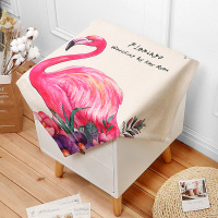 棉麻床头柜盖布防尘罩电视机冰箱微波炉罩布艺小桌布多用万能盖巾|玫红色米底火烈鸟 80x80cm