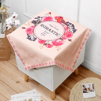 棉麻床头柜盖布防尘罩电视机冰箱微波炉罩布艺小桌布多用万能盖巾|藕色浪漫 70x70cm