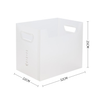 高中书本桌面整理箱盒架a4书籍收纳箱收纳神器装书书箱折叠可塑料|大号收纳盒-透明(1个装) 大号(32x22x25cm)