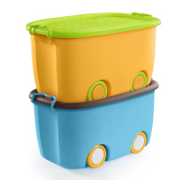 儿童玩具收纳箱筐家用储物盒塑料盒子宝|[2件套超省钱]航海蓝1个+快乐橙1个 [特大号]长59*宽38.5*高31cm