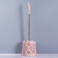 马桶刷家用洗厕所刷子卫生间长柄软毛清洁刷坐便器无死角清洁套装|镂空款粉色1只装（不锈钢）