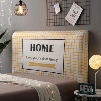 弹力全包床头罩套弧形皮床头软包床头套欧式异形实木防尘罩保护套|黄格HOME 床头宽220~240cm(通用)