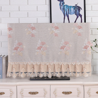 布艺电视机罩盖布防尘罩中式布艺盖巾42寸50寸55寸65寸液晶电视套|银杏叶-棕色 46英寸