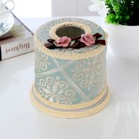 欧式田园蕾丝面包式布艺纸巾盒卷纸抽餐巾套家居车抽纸盒|如意绿色 小盒