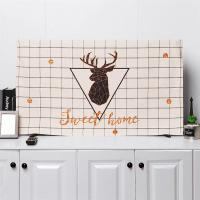 电视机罩子棉麻家用布艺防尘罩套55英寸挂式盖布液晶曲面电视盖巾|透明金丝鹿头 50英寸