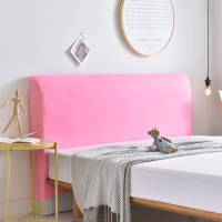 弹力全包床头罩套弧形皮床头软包床头套欧式异形实木防尘罩保护套|双面弹粉色 床头宽140~160cm(通用)